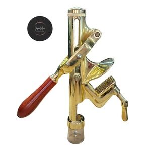 Wine Bottle Opener Heavy duty Brass Countertop Mounted w/Wood Handle